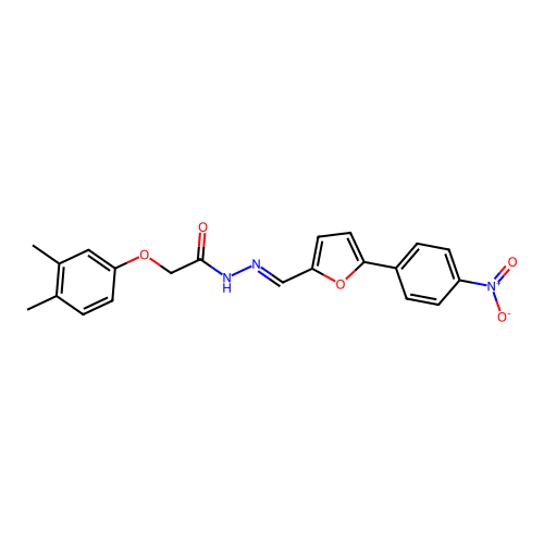 2-(3,4-dimethylphenoxy)-N'-{(E)-[5-(4-nitrophenyl)furan-2-yl]methylidene}acetohydrazide structure