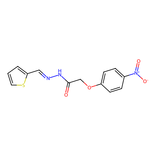 2-(4-nitrophenoxy)-N'-[(E)-thiophen-2-ylmethylidene]acetohydrazide structure
