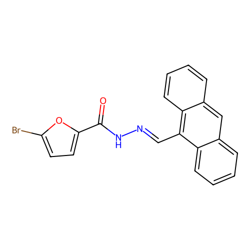 N'-(9-anthrylmethylene)-5-bromo-2-furohydrazide structure