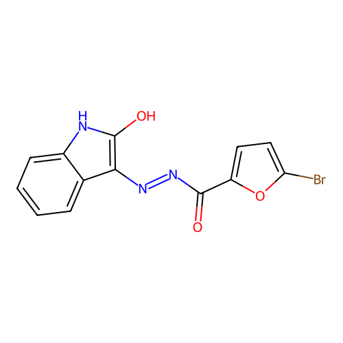 5-bromo-N'-(2-oxo-1,2-dihydro-3H-indol-3-ylidene)-2-furohydrazide structure