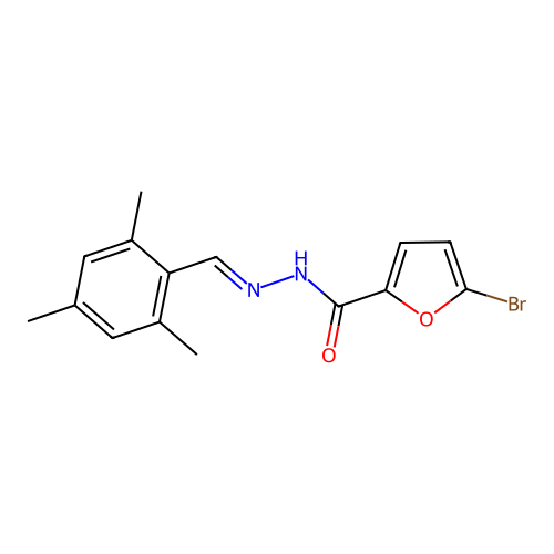 5-bromo-N'-(mesitylmethylene)-2-furohydrazide structure