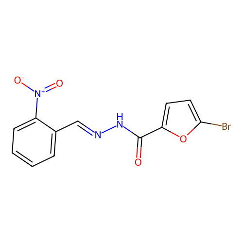 5-bromo-N-[(2-nitrophenyl)methylideneamino]furan-2-carboxamide structure
