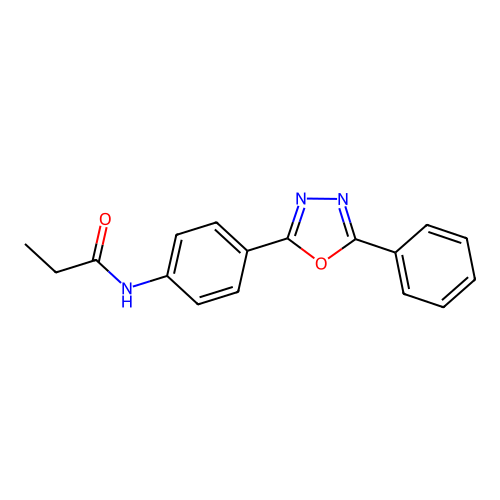 N-[4-(5-phenyl-1,3,4-oxadiazol-2-yl)phenyl]propanamide structure