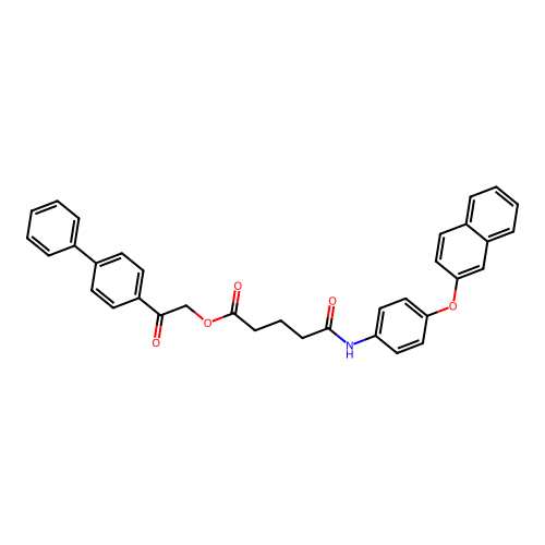 [2-oxo-2-(4-phenylphenyl)ethyl] 5-(4-naphthalen-2-yloxyanilino)-5-oxopentanoate structure