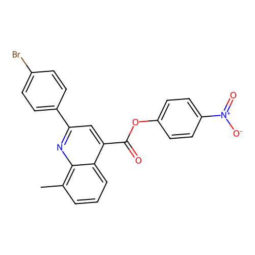 4-Nitrophenyl 2-(4-bromophenyl)-8-methylquinoline-4-carboxylate structure