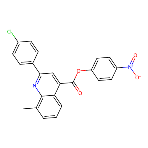 4-Nitrophenyl 2-(4-chlorophenyl)-8-methylquinoline-4-carboxylate structure