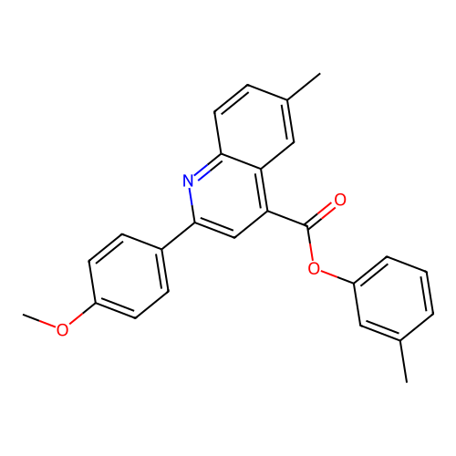 3-Methylphenyl 2-(4-methoxyphenyl)-6-methylquinoline-4-carboxylate structure