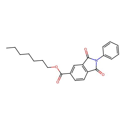 Heptyl 1,3-dioxo-2-phenylisoindole-5-carboxylate structure