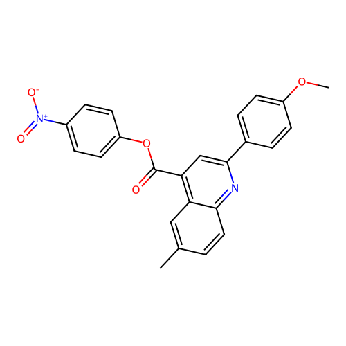 4-Nitrophenyl 2-(4-methoxyphenyl)-6-methylquinoline-4-carboxylate structure