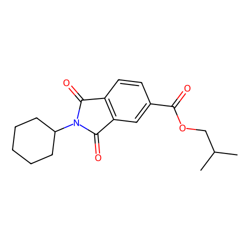 Isobutyl 2-cyclohexyl-1,3-dioxoisoindoline-5-carboxylate structure