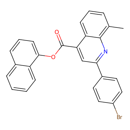 Naphthalen-1-yl 2-(4-bromophenyl)-8-methylquinoline-4-carboxylate structure