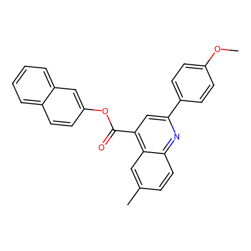Naphthalen-2-yl 2-(4-methoxyphenyl)-6-methylquinoline-4-carboxylate structure