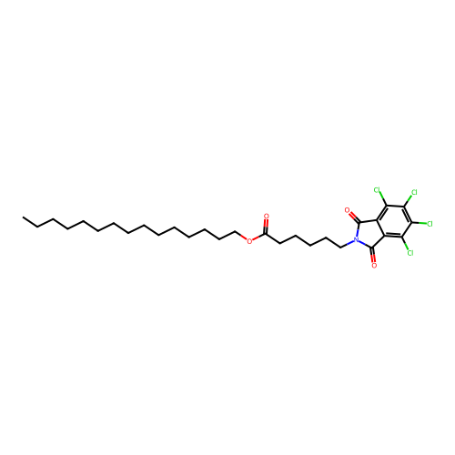 pentadecyl 6-(4,5,6,7-tetrachloro-1,3-dioxo-1,3-dihydro-2H-isoindol-2-yl)hexanoate structure