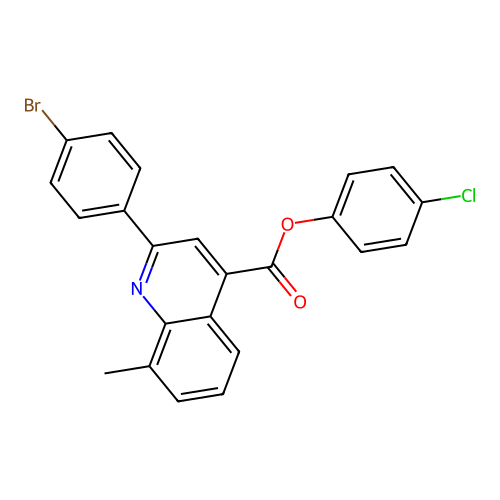 4-Chlorophenyl 2-(4-bromophenyl)-8-methylquinoline-4-carboxylate structure