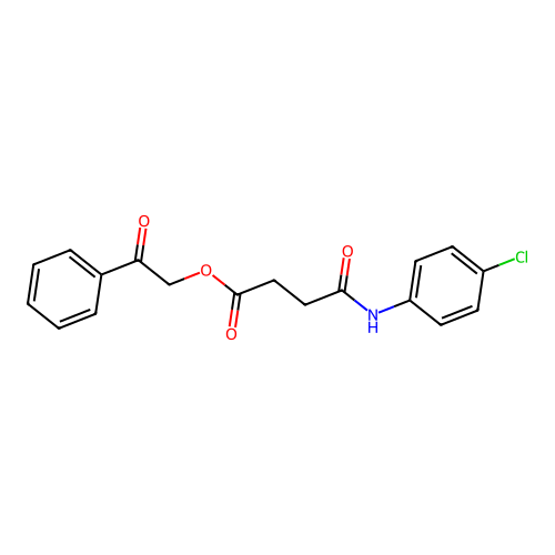 2-Oxo-2-phenylethyl 4-[(4-chlorophenyl)amino]-4-oxobutanoate structure
