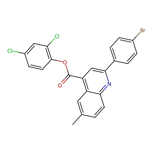 2,4-Dichlorophenyl 2-(4-bromophenyl)-6-methylquinoline-4-carboxylate structure
