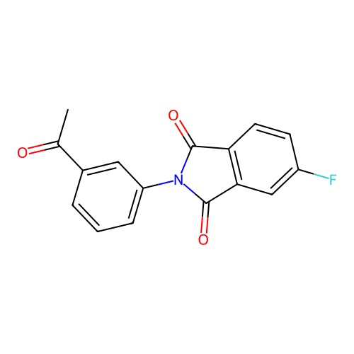 2-(3-acetylphenyl)-5-fluoro-1H-isoindole-1,3(2H)-dione structure