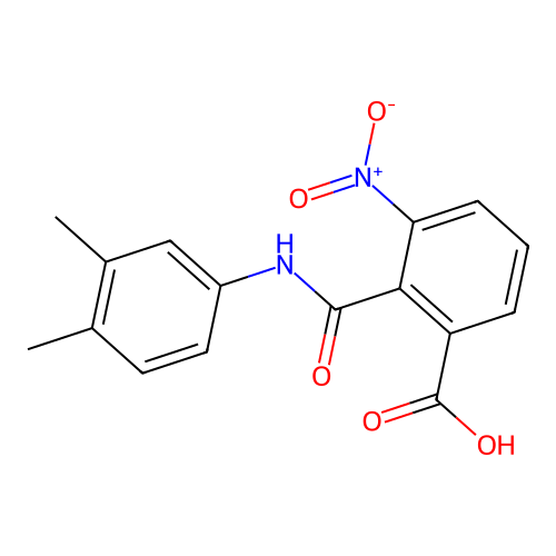 2-[(3,4-Dimethylphenyl)carbamoyl]-3-nitrobenzoic acid structure
