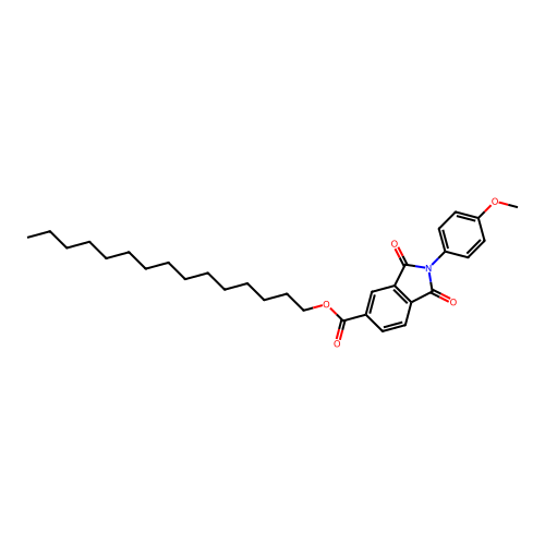 Pentadecyl 2-(4-methoxyphenyl)-1,3-dioxoisoindole-5-carboxylate structure