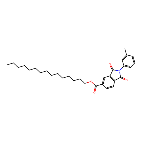 Pentadecyl 2-(3-methylphenyl)-1,3-dioxo-5-isoindolinecarboxylate structure
