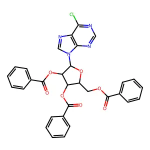 [3,4-Dibenzoyloxy-5-(6-chloropurin-9-yl)oxolan-2-yl]methyl benzoate structure