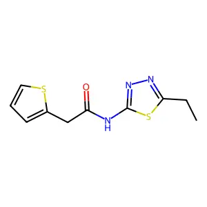 N-(5-ethyl-1,3,4-thiadiazol-2-yl)-2-thiophen-2-ylacetamide structure