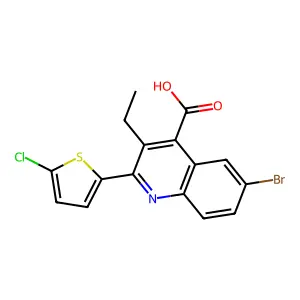 6-Bromo-2-(5-chlorothiophen-2-yl)-3-ethylquinoline-4-carboxylic acid structure