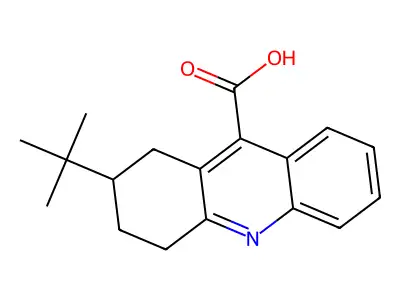 2-Tert-butyl-1,2,3,4-tetrahydroacridine-9-carboxylic acid structure