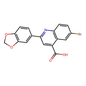 2-(1,3-Benzodioxol-5-yl)-6-bromoquinoline-4-carboxylic acid structure