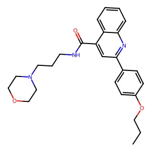 N-(3-morpholin-4-ylpropyl)-2-(4-propoxyphenyl)quinoline-4-carboxamide structure
