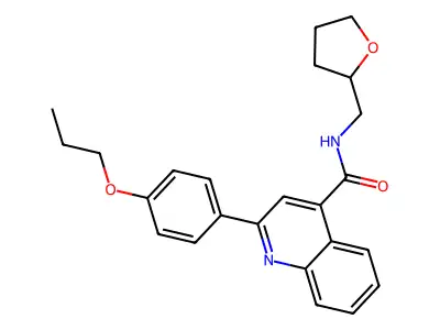 N-(oxolan-2-ylmethyl)-2-(4-propoxyphenyl)quinoline-4-carboxamide structure