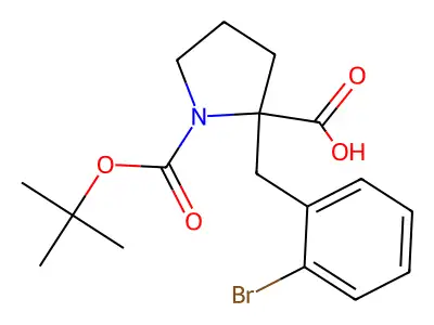 1-Boc-2-(2-bromobenzyl)-2-pyrrolidinecarboxylic acid structure