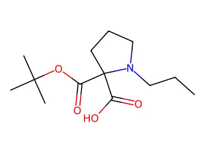 1-[(2-Methylpropan-2-yl)oxycarbonyl]-2-propylpyrrolidine-2-carboxylic acid structure