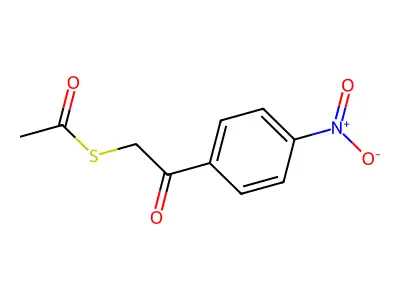 S-[2-(4-nitrophenyl)-2-oxoethyl] ethanethioate structure