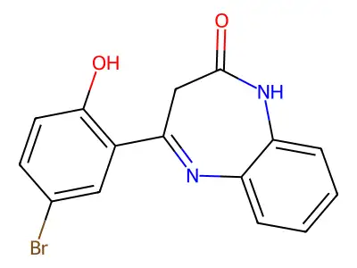 4-(5-Bromo-2-hydroxyphenyl)-1,3-dihydro-2H-1,5-benzodiazepin-2-one structure
