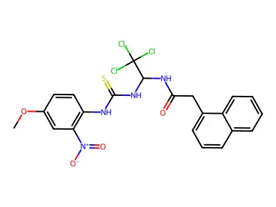 2-naphthalen-1-yl-N-[2,2,2-trichloro-1-[(4-methoxy-2-nitrophenyl)carbamothioylamino]ethyl]acetamide structure
