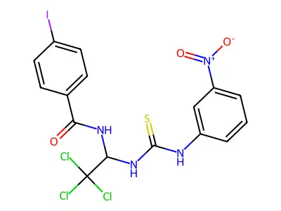 4-iodo-N-(2,2,2-trichloro-1-{[(3-nitroanilino)carbothioyl]amino}ethyl)benzamide structure