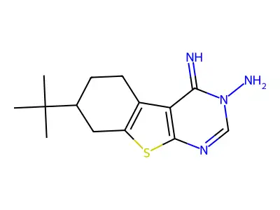 7-Tert-butyl-4-imino-5,6,7,8-tetrahydro-[1]benzothiolo[2,3-d]pyrimidin-3-amine structure