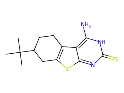 4-Amino-7-tert-butyl-5,6,7,8-tetrahydro[1]benzothieno[2,3-d]pyrimidine-2-thiol structure