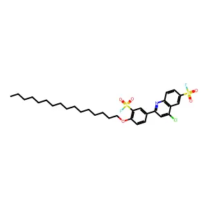 4-chloro-2-[3-(fluorosulfonyl)-4-(hexadecyloxy)phenyl]-6-quinolinesulfonyl fluoride structure
