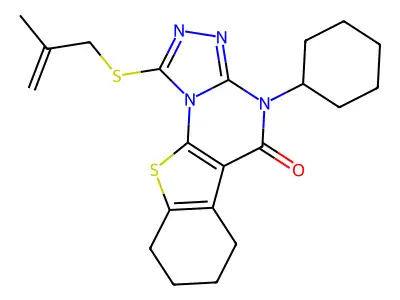 4-cyclohexyl-1-((2-methylallyl)thio)-6,7,8,9-tetrahydrobenzo[4,5]thieno[3,2-e][1,2,4]triazolo[4,3-a]pyrimidin-5(4H)-one structure