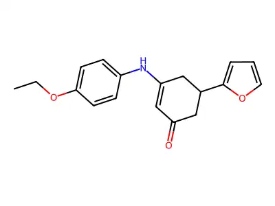 3-(4-Ethoxyanilino)-5-(furan-2-yl)cyclohex-2-en-1-one structure