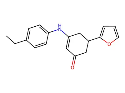 3-(4-Ethylanilino)-5-(2-furyl)cyclohex-2-en-1-one structure