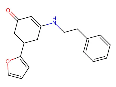 5-(2-Furyl)-3-[(2-phenylethyl)amino]-2-cyclohexen-1-one structure
