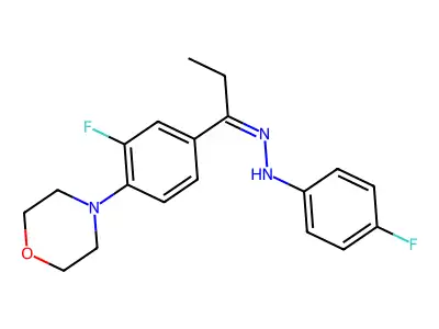 1-[3-Fluoro-4-(4-morpholinyl)phenyl]-1-propanone 2-(4-fluorophenyl)hydrazone structure
