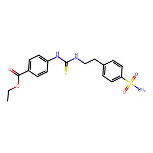 Ethyl 4-(3-(4-sulfamoylphenethyl)thioureido)benzoate structure