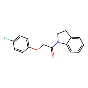 1-(2,3-Dihydroindol-1-yl)-2-(4-fluorophenoxy)ethanone structure