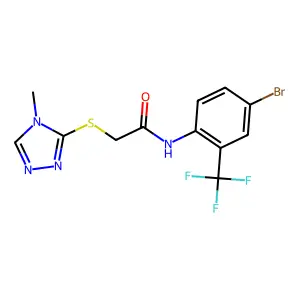 N-[4-Bromo-2-(trifluoromethyl)phenyl]-2-[(4-methyl-4H-1,2,4-triazol-3-yl)sulfanyl]acetamide structure