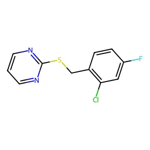 2-[(2-Chloro-4-fluorophenyl)methylsulfanyl]pyrimidine structure