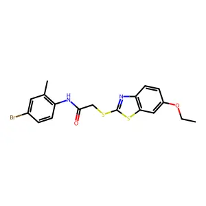 N-(4-bromo-2-methylphenyl)-2-[(6-ethoxy-1,3-benzothiazol-2-yl)sulfanyl]acetamide structure